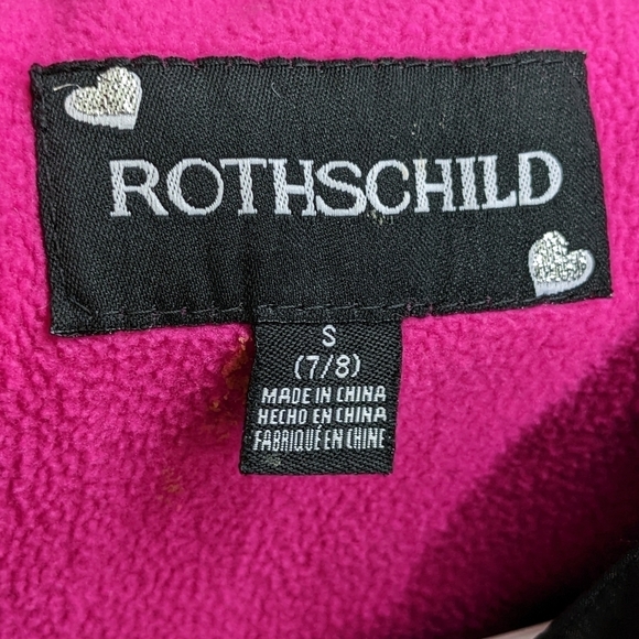 Rothschild Black w/Pink ski jacket Small (7-8) EUC So Cute! - Picture 5 of 6